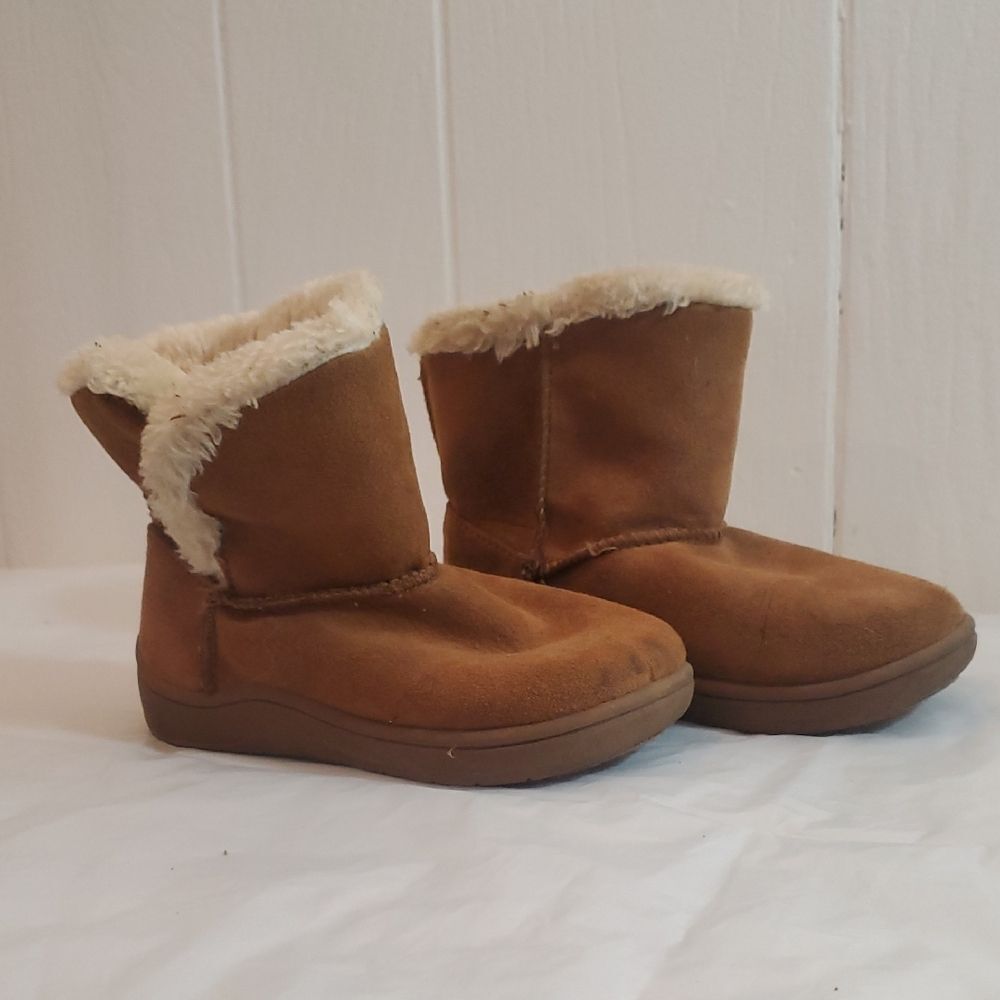 Garanimals Size 7 Toddler Girl's Brown Boots with Cream Trim